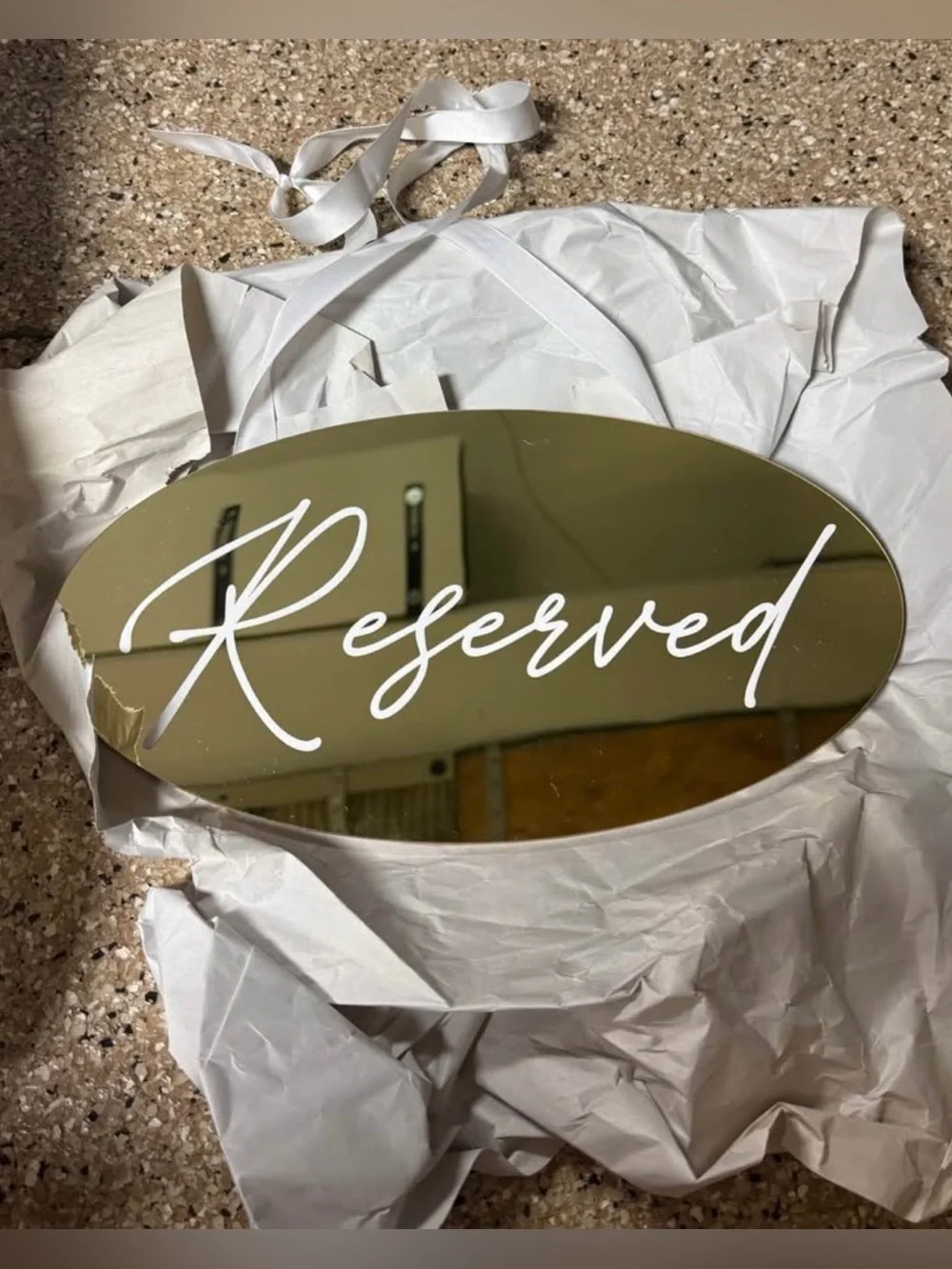 Gold Mirror Reserved Signs
